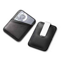 Black PU Leatherette Card Holder with Silver Money Clip